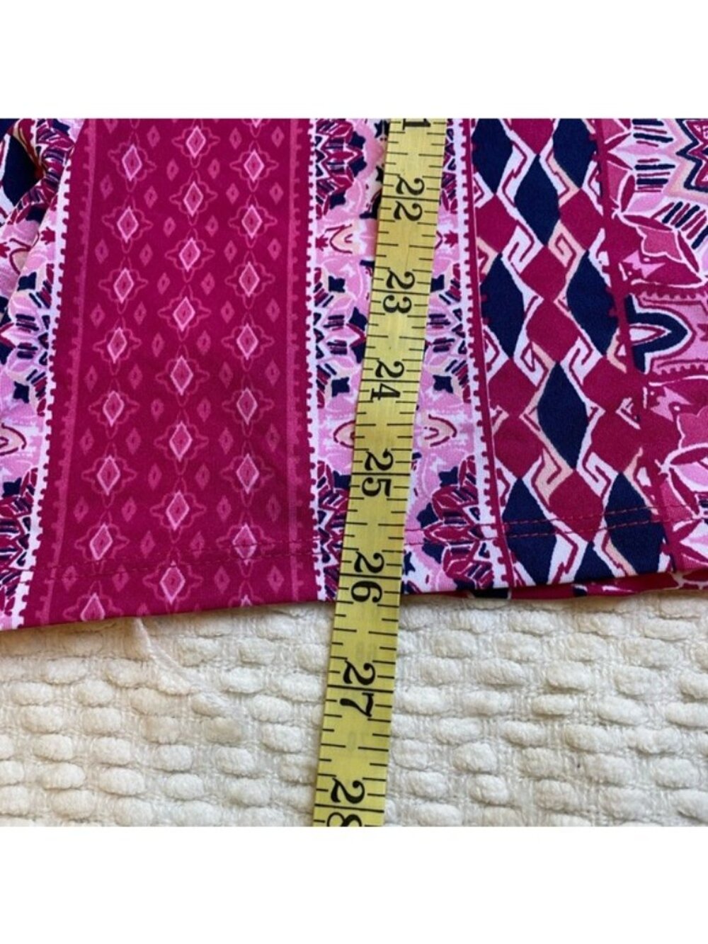 New! New Directions Pink Patterned Midi-Skirt Handkerchief Hem Size L - Picture 8 of 10